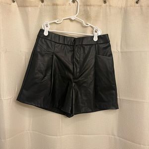 Zara black leather shorts - size medium - only worn once